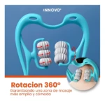 Masajeador manual de cuello Innovo con rodillos 360° para relajación profunda.