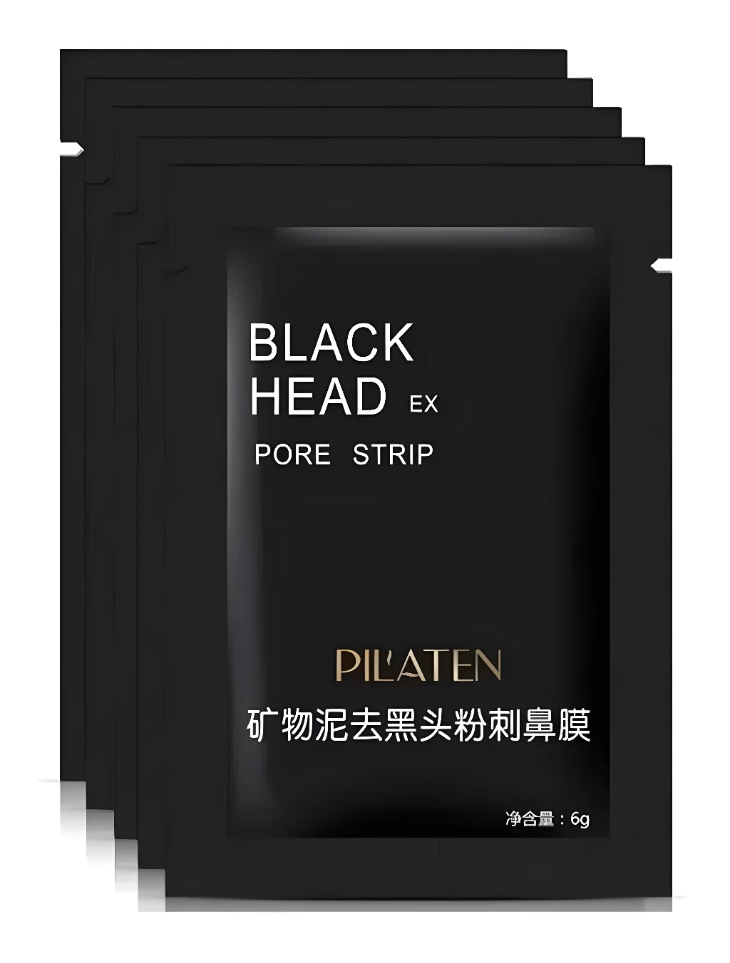 Mascarilla negra para puntos negros Pilaten EX, 10 sobres de 6g cada uno.