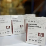 Mascarilla Reafirmante de Colágeno HIGHPRIME en empaque individual, con enfoque en frente y mejillas.