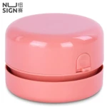 Mini aspiradora de escritorio inalámbrica rosa, limpiador de migas para escritorio, botón PUSH.