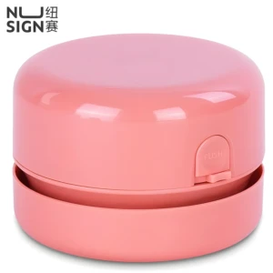 Mini aspiradora de escritorio inalámbrica rosa, limpiador de migas para escritorio, botón PUSH.