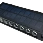 Mini lámpara solar con sensor, luz exterior led, panel recargable, diseño moderno.