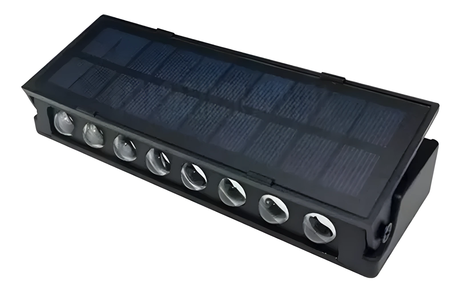 Mini lámpara solar con sensor, luz exterior led, panel recargable, diseño moderno.