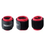 Set x2 muñequeras de neopreno ajustables Aolikes en negro y rojo para soporte deportivo.