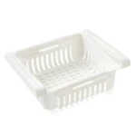 Organizador de nevera blanco ajustable, set x4, ideal para refrigerador.