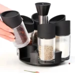 Organizador de especias X6 con molinillo, ideal para tu cocina.