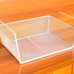 Organizador multiusos Gabeta blanco metálico, ideal para estanterías.