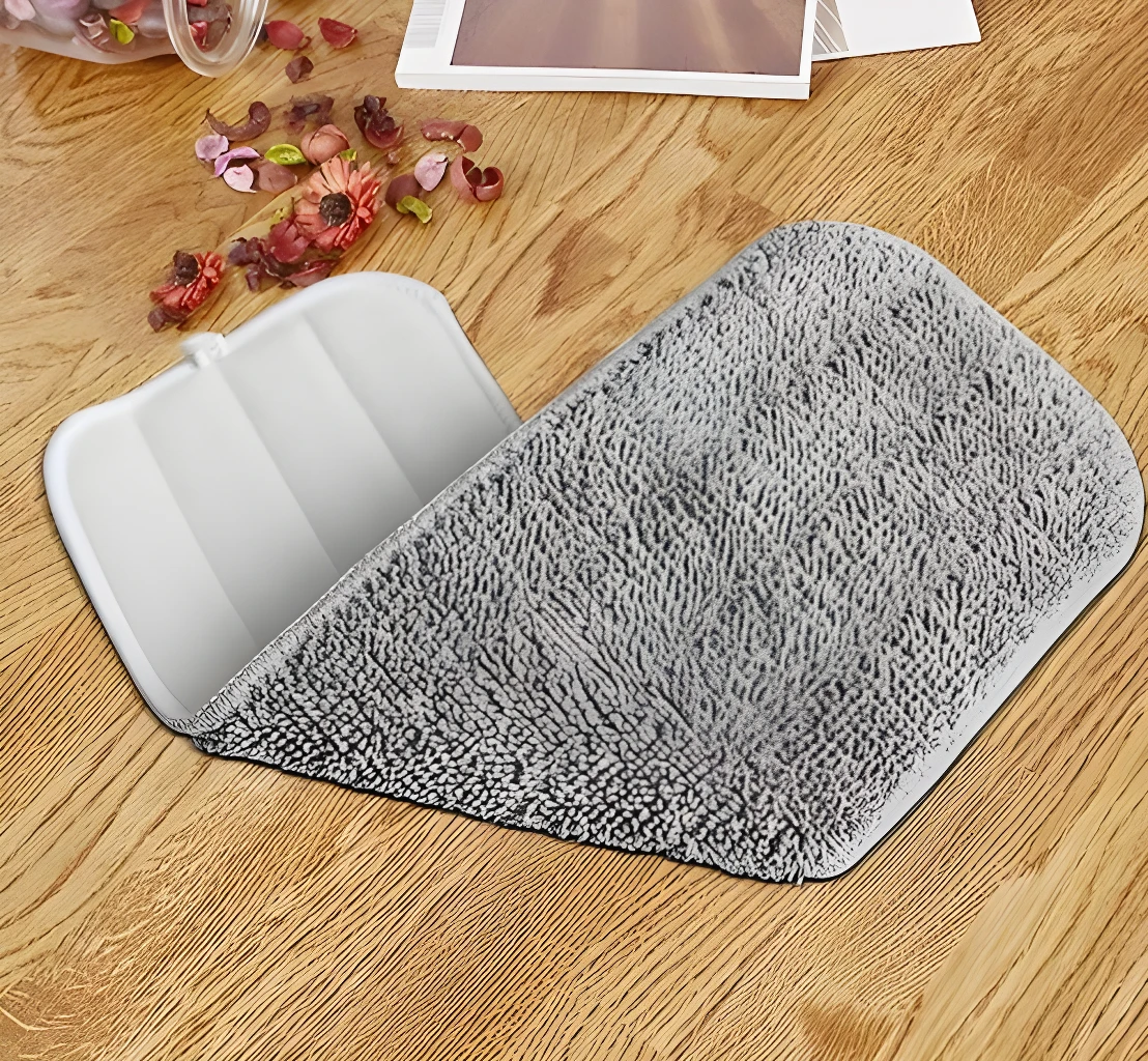 Repuesto para trapeador escurrible gris, limpiador de microfibra para pisos de madera.