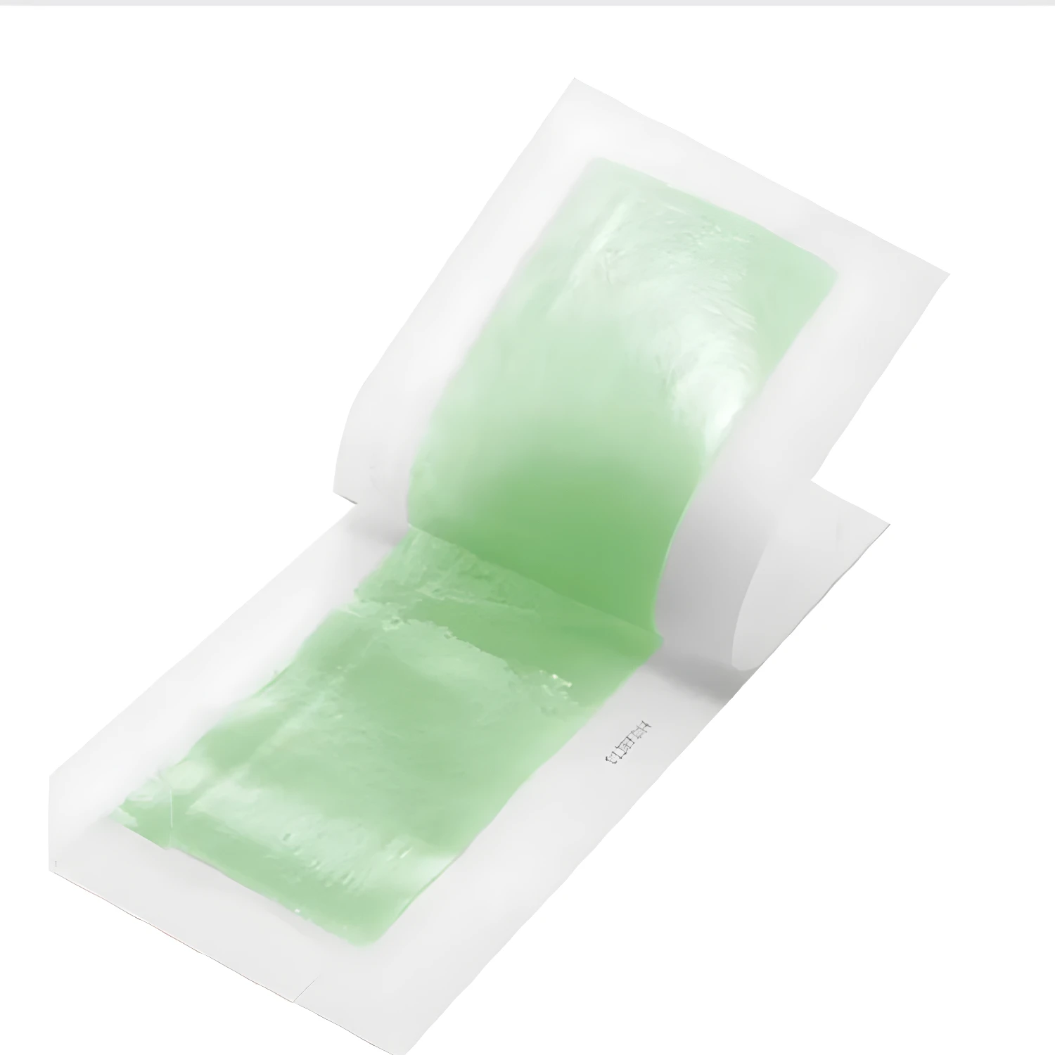 Parche depilador Hanei verde x 10 unidades, texturizado y listo para usar.