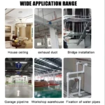 Pistola de clavos de acero neumática instalando en casa, garaje, tuberías de agua y más.