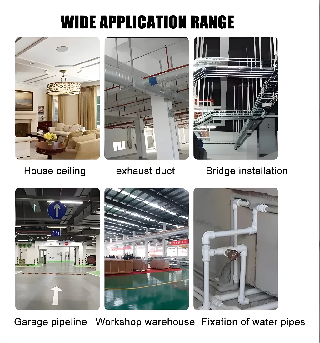 Pistola de clavos de acero neumática instalando en casa, garaje, tuberías de agua y más.