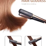 Plancha de pelo profesional Sokany alisando cabello liso y brillante.