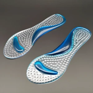 Plantillas pie plano adulto: azul y transparentes con textura de burbujas.