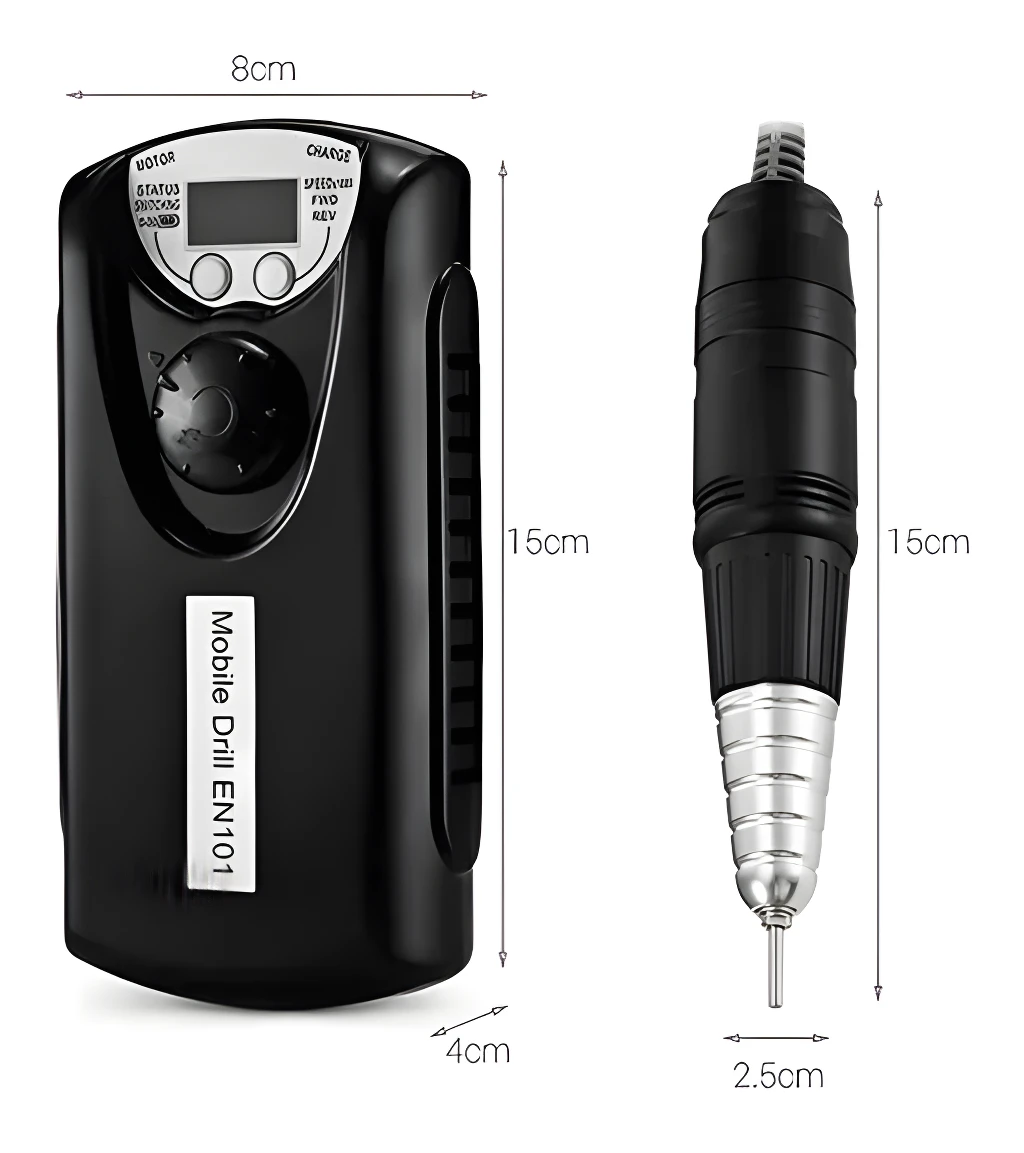 Pulidor de uñas inalámbrico portátil EN101: control de motor y carga, unidad de mano.