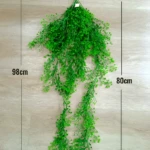 Racimo colgante artificial verde de 98cm con 80cm de caída, ideal para decoración.