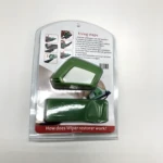 Reparador de plumilla para limpiaparabrisas, verde, con instructivo de uso.
