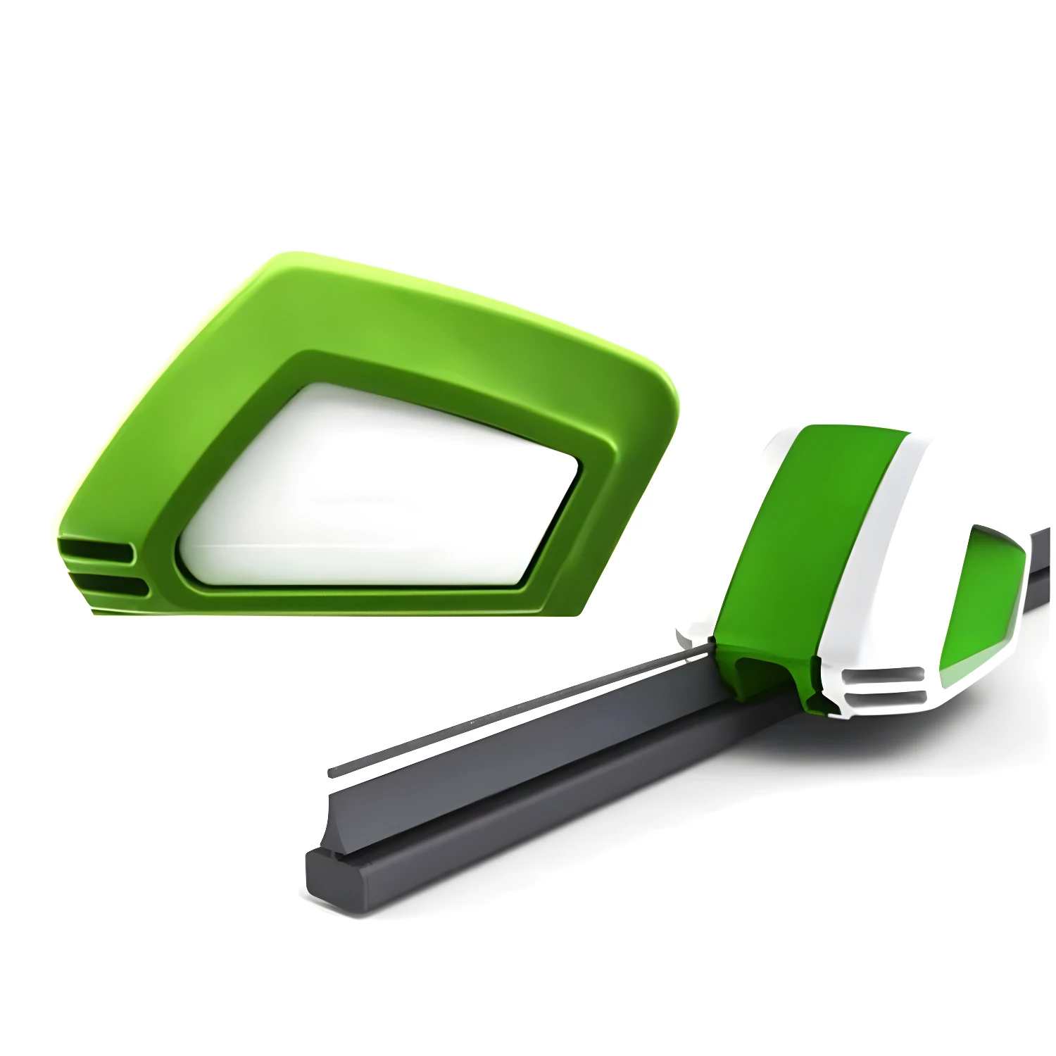 Reparador de plumilla de limpiaparabrisas con diseño ergonómico en verde y blanco.