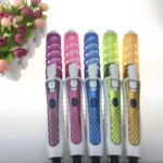 Rizador para cabello Rz-8588 en colores vibrantes: rosa, azul, verde y naranja.