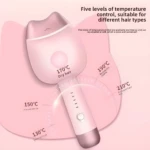 Rizadora de gato con 5 niveles de calor para diferentes tipos de cabello, desde 130°C a 210°C.