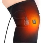 Rodillera térmica eléctrica para alivio del dolor, con control de temperatura y cable USB.