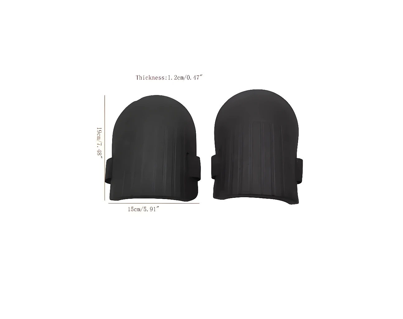 Rodilleras negras para trabajo, jardinería y carpintería, 19cm x 15cm.