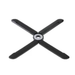 Salva mantel en forma de X negro, ideal para proteger mesas de ollas calientes.