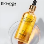 Serum 24K Bioaqua con láminas de oro y ácido hialurónico, suero facial revitalizante.