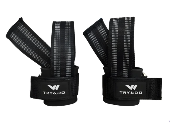 Correas de lifting straps para levantamiento con logo TRY&DO, set x2, ajustables.