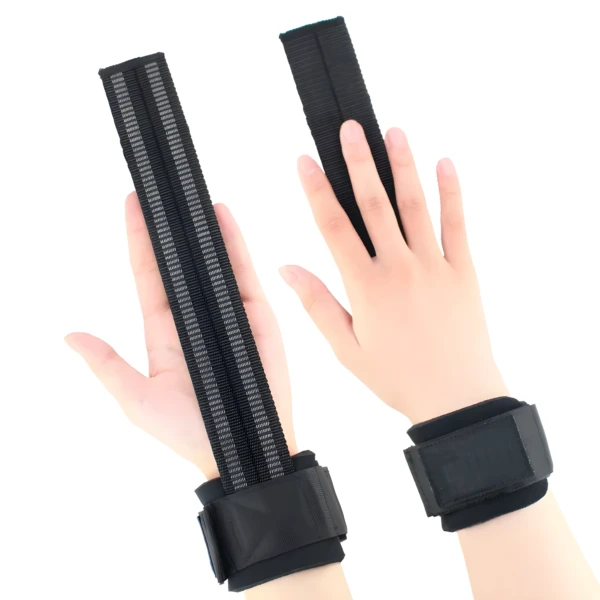 Correas de levantamiento para muñecas: set x2, con agarre reforzado y ajuste seguro.