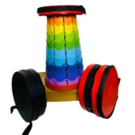 Silla plegable redonda ajustable, butaco graduable de varios colores.