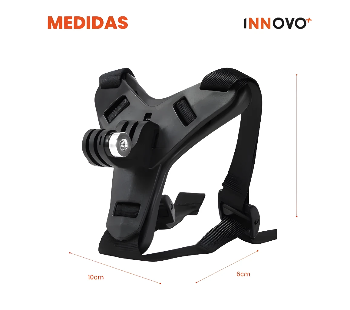 Soporte para casco de celular y cámara GoPro, 10cm x 6cm.