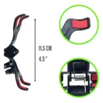 Soporte flexible de 60 cm para celular con pinza ajustable y base antideslizante.