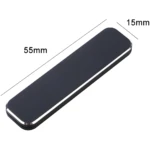 Set x2 soportes negros para celular de 55mm x 15mm, diseño alargado y elegante.
