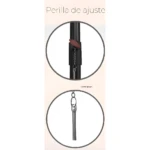 Soporte trípode para parlantes con perilla de ajuste y cadena de seguridad.