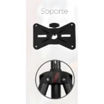 Soporte tripode para parlantes, base negra con sistema de ajuste y 3 patas.