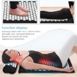 Tapete de yoga con acupresión para aliviar dolor de espalda y cuello.