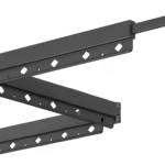 Tendedero plegable de pared negro, diseño zig-zag moderno para exteriores.