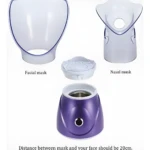 Vaporizador facial spa sauna 110V con máscaras facial y nasal, instrucciones de distancia.