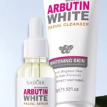Sérum y limpiador facial Sadoer Arbutin White con nicotinamida para aclarar la piel.