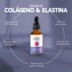 Serum Sérux Colágeno y Elastina: 99% naturales, hidrata, ideal para todo tipo de piel, fórmula antienvejecimiento, vitaminas regeneradoras.
