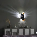 Lámpara de águila 3D decorativa para el hogar, estilo moderno con alas de luz.
