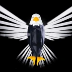 Lámpara Águila 3D decoración hogar, águila geométrica con alas desplegadas, luz moderna.