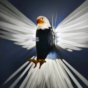 Lámpara 3D de águila calva con alas abiertas, decoración de hogar majestuosa.