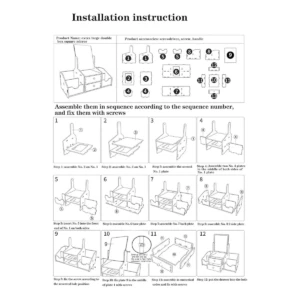 Organizador de maquillaje y joyas grande con espejo, paso a paso de montaje con piezas numeradas.