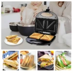 Sanduchera eléctrica doble para preparar deliciosos sándwiches dorados en minutos.