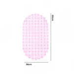 Tapete de baño rosa ovalado con ventosas, 36x65cm.