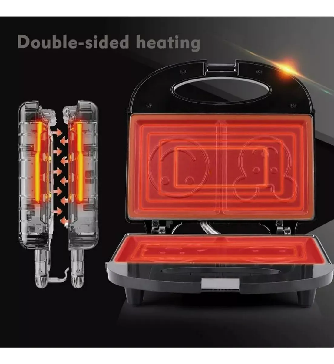 Sanduchera de figuras con calentamiento de doble cara, diseño de Mickey Mouse.