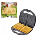 Sanduchera de figuras: sándwiches con cara feliz y oso.