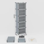 Zapatero organizador de 10 niveles, 156.5 cm alto, 32 cm ancho, 44.5 cm profundo.