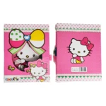 Agenda Hello Kitty rosa con candado y dibujos, para escribir notas privadas.